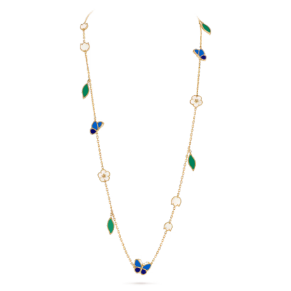 Lucky Spring Butterfly long necklace, 15 motifs