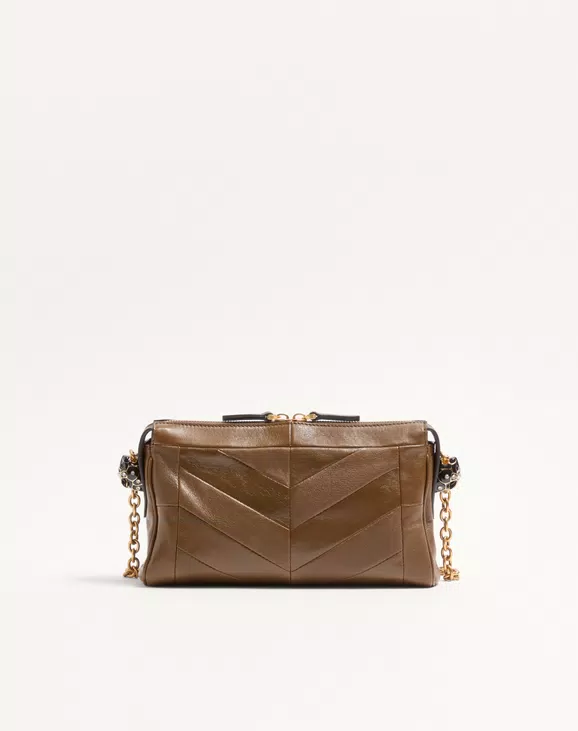 Valentino Garavani Panthea Small Shoulder Bag In Nappa Leather With A Chevron Pattern