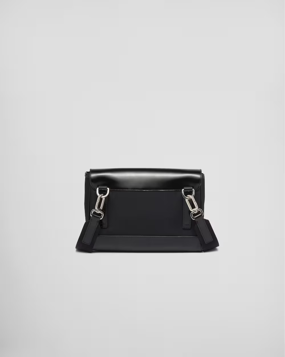 Re-Nylon and leather shoulder bag