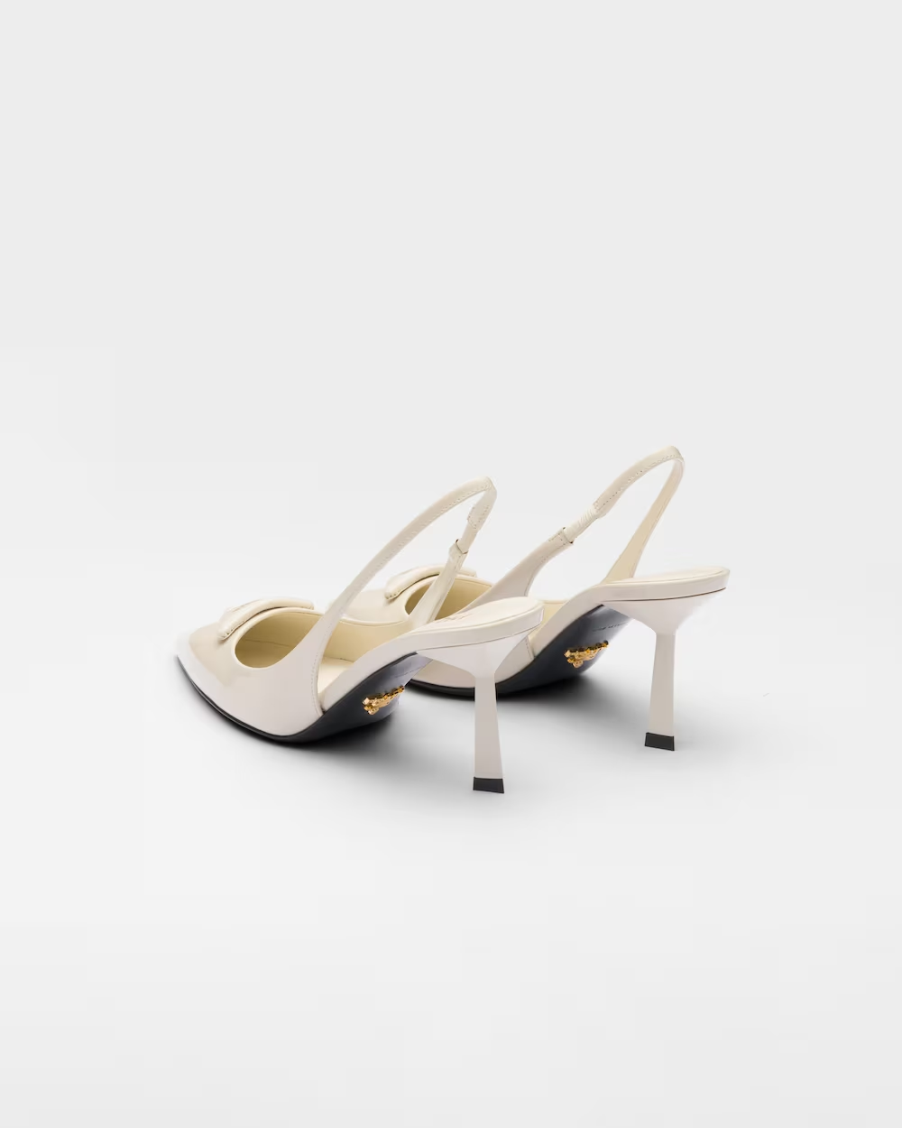 Patent leather slingback pumps