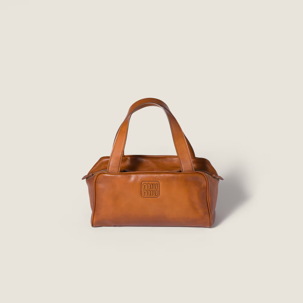 Leather top-handle bag