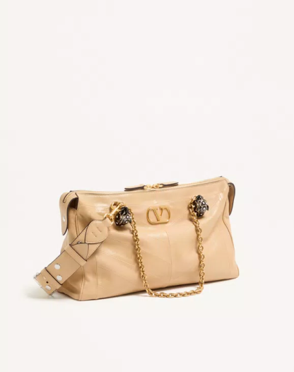 Valentino Garavani Panthea Shoulder Bag In Nappa Leather With Chevron Pattern