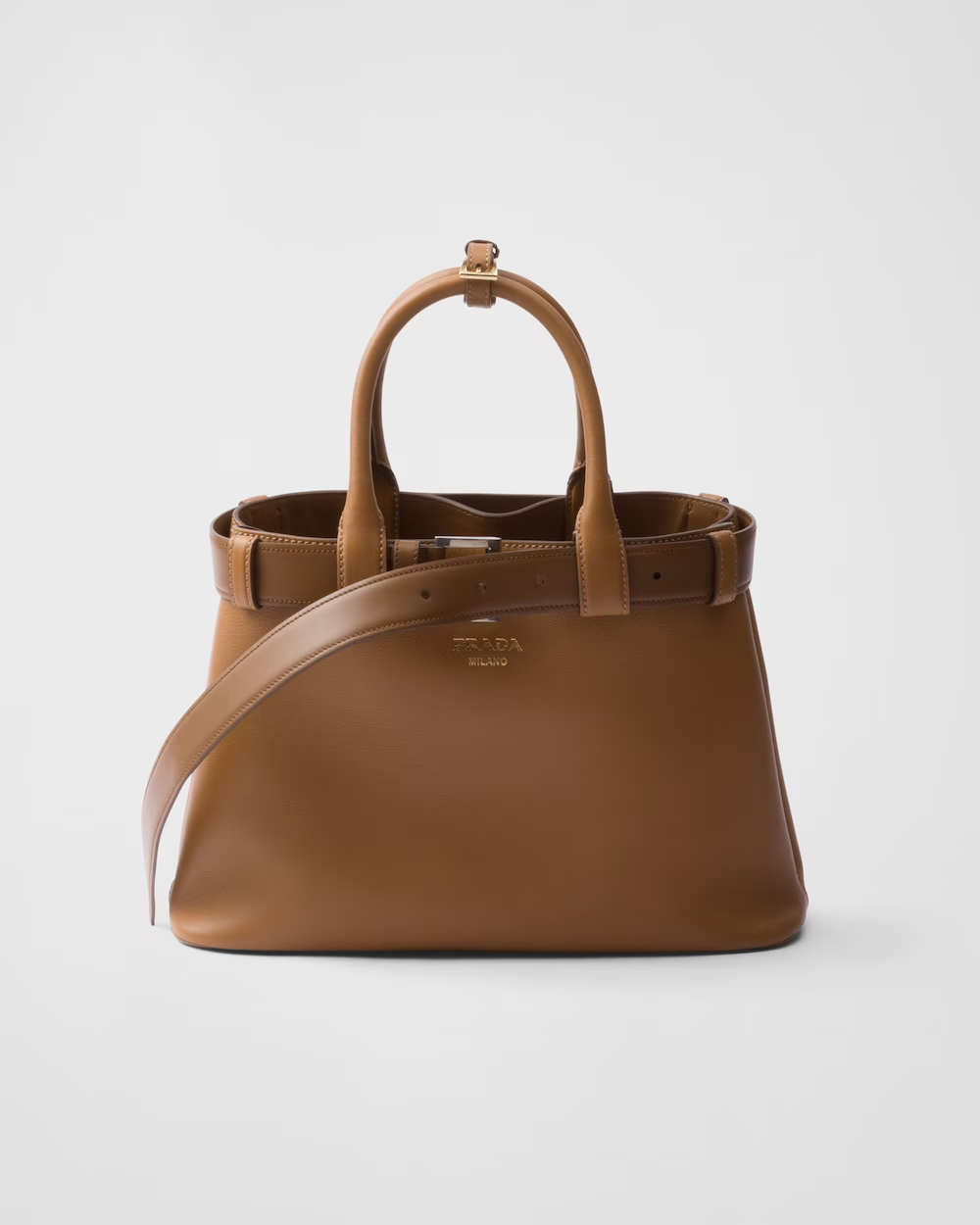 Prada Buckle medium leather handbag with belt