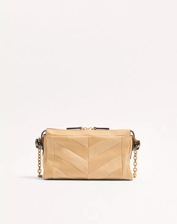 Valentino Garavani Panthea Small Shoulder Bag In Nappa Leather With A Chevron Pattern