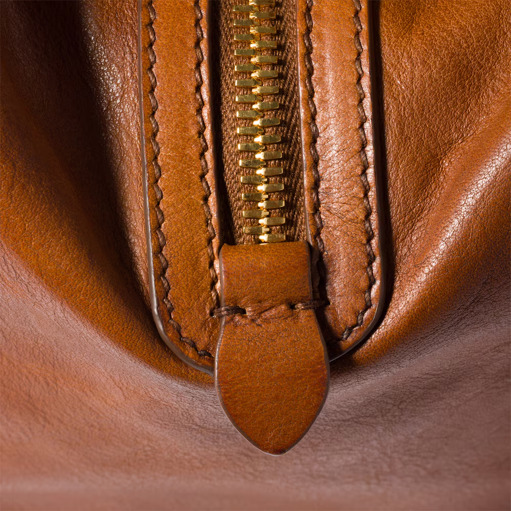 Leather top-handle bag