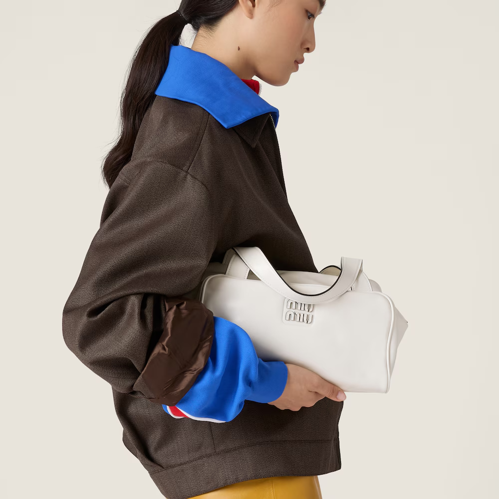 Leather top-handle bag