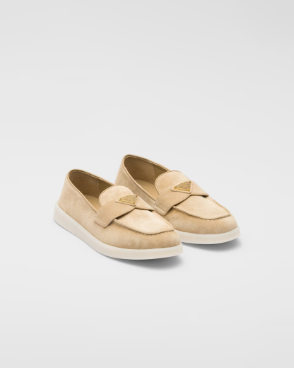 Suede leather loafers