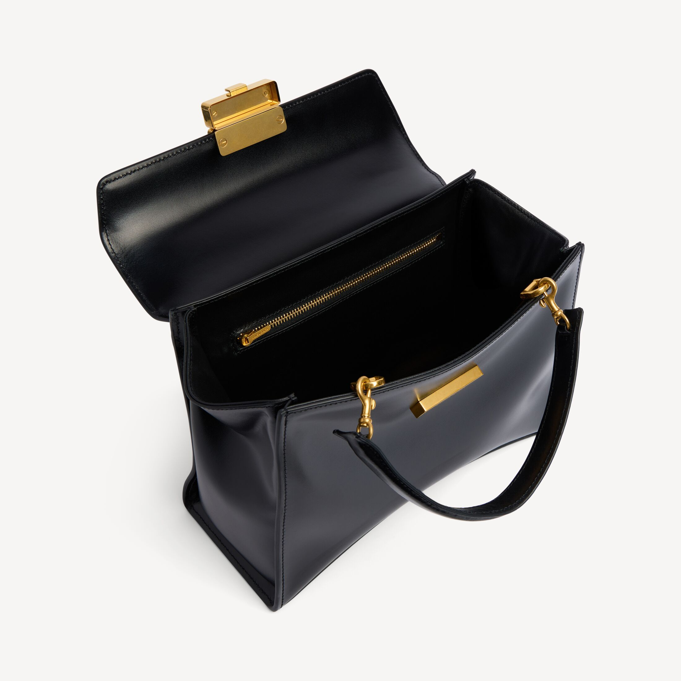 Women's Hourglass Avenue Top Handle Bag Small in Black