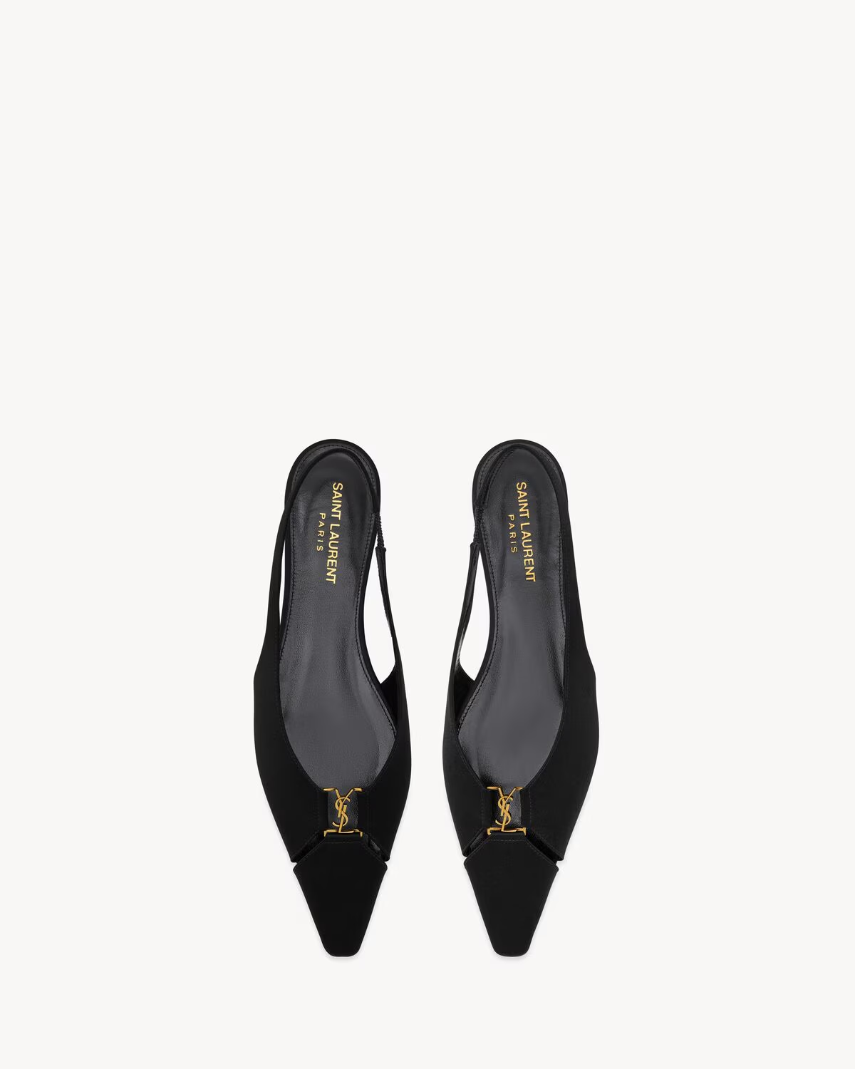 BABYLONE SLINGBACK FLATS IN SATIN CREPE