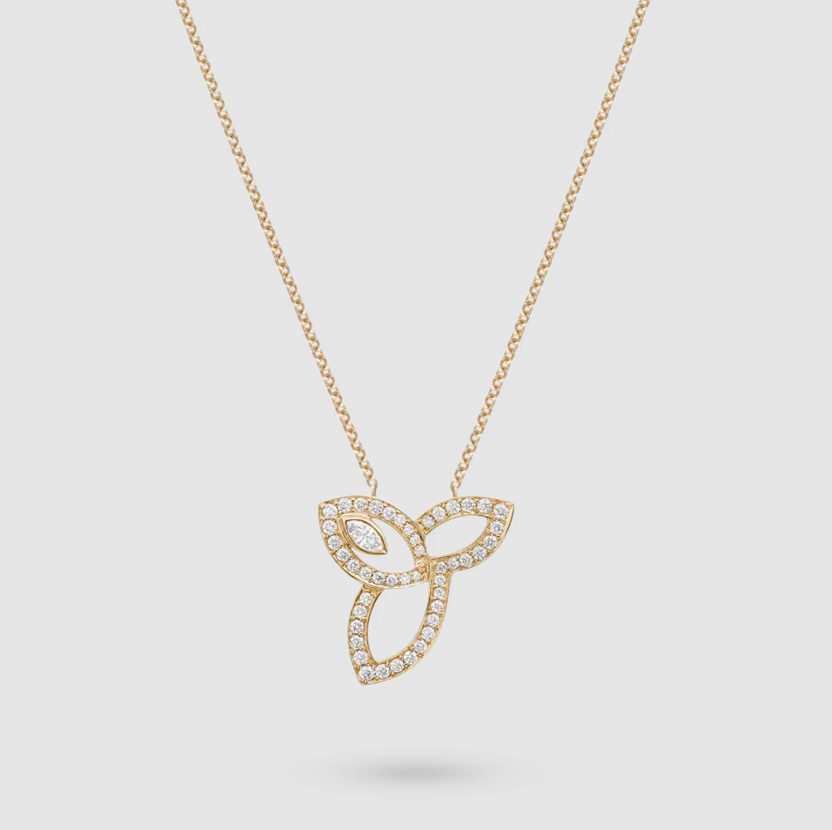 Lily Cluster Yellow Gold Diamond Pendant