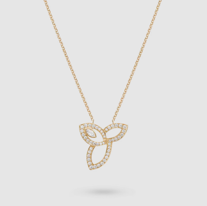 Lily Cluster Yellow Gold Diamond Pendant