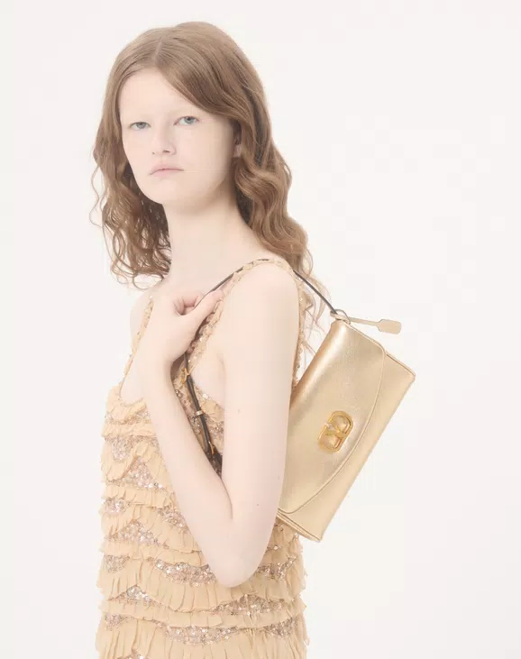 Valentino Garavani DeVain Small Shoulder Bag in Laminated Nappa Leather