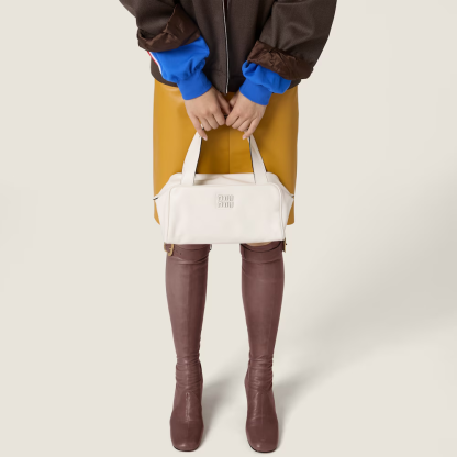 Leather top-handle bag