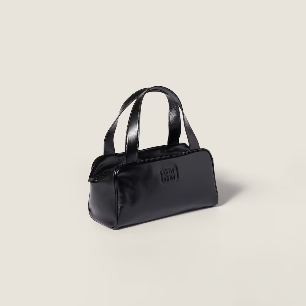 Leather top-handle bag