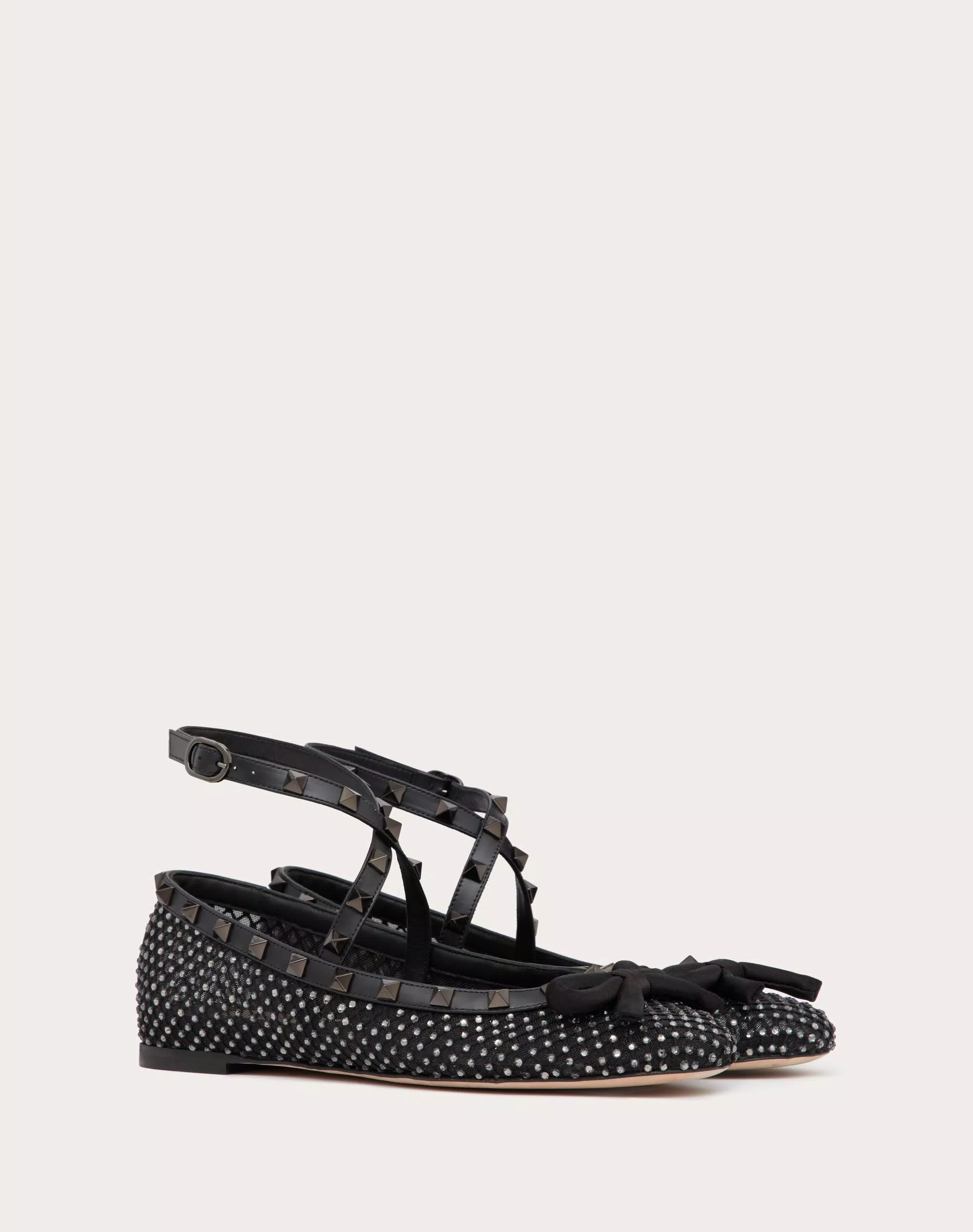 ROCKSTUD MESH BALLERINA WITH CRYSTALS AND MATCHING STUDS