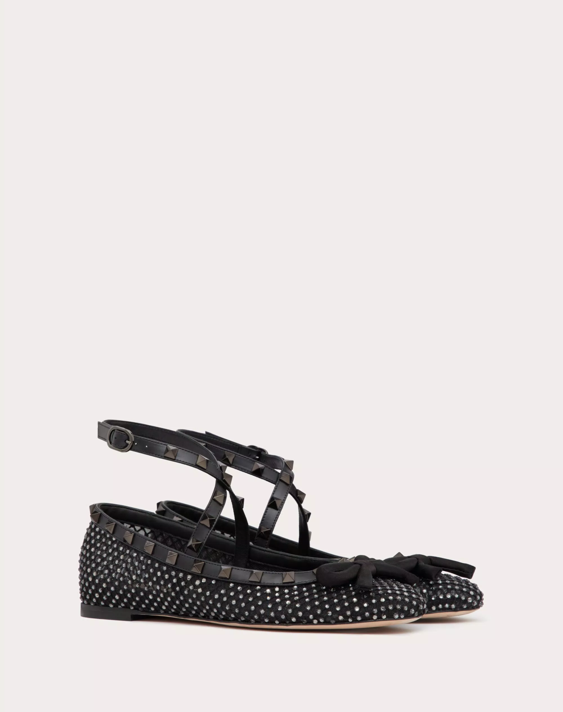 ROCKSTUD MESH BALLERINA WITH CRYSTALS AND MATCHING STUDS