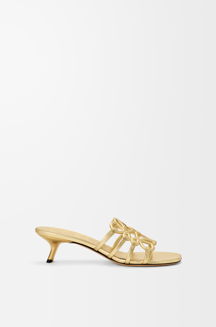 Petal Anagram slide in laminated lambskin