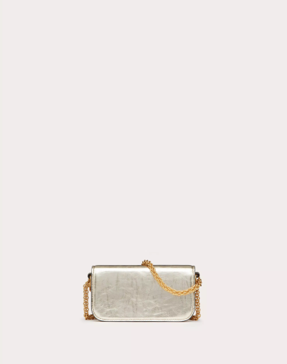 SMALL LOCÒ METALLIC CALFSKIN SHOULDER BAG