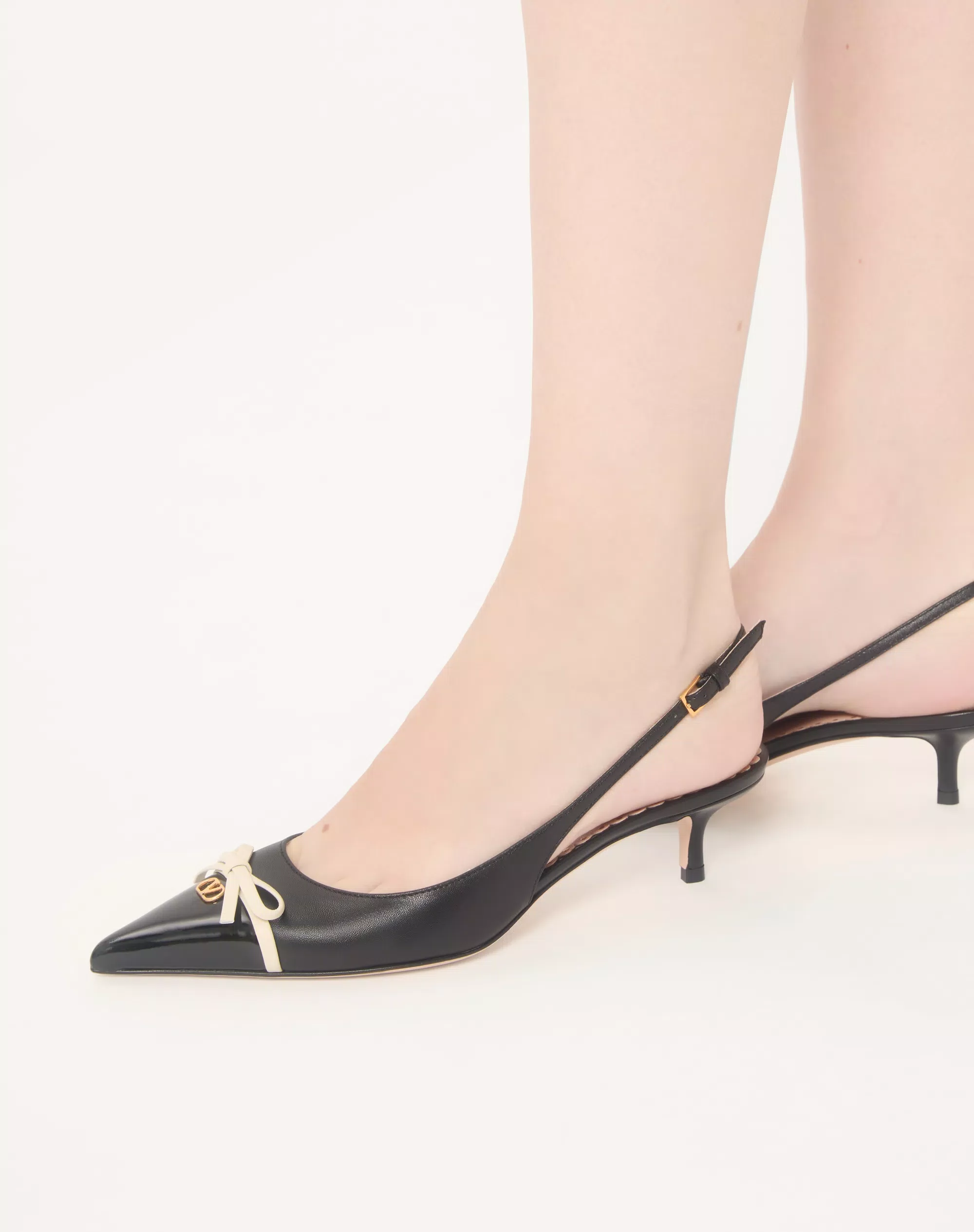 Bepointy Slingback Pump In Patent Leather And Kidskin 45Mm