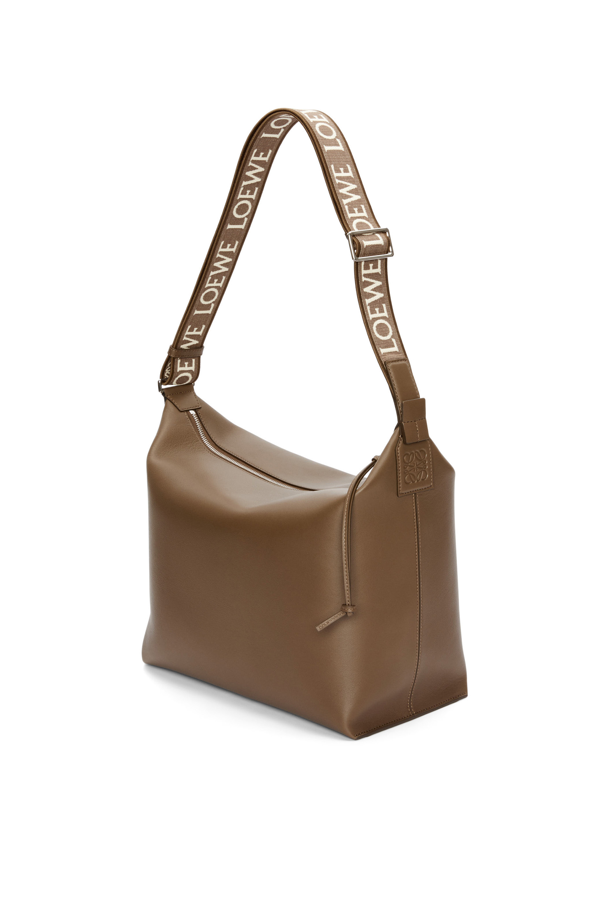 Cubi Crossbody bag in supple smooth calfskin and jacquard