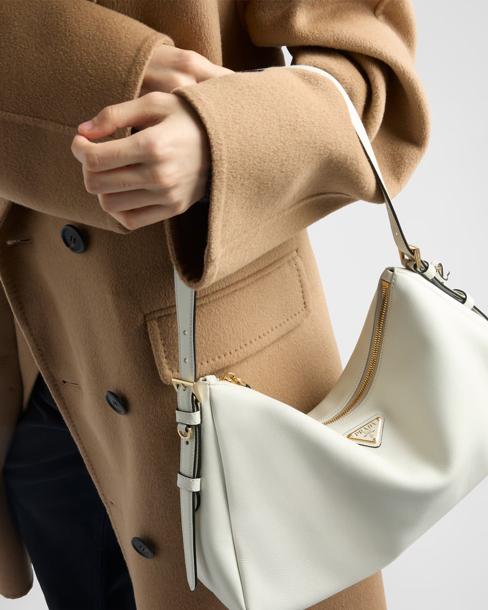 Prada Aimée large leather shoulder bag