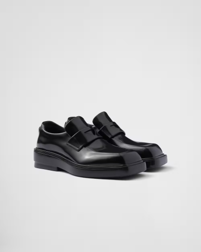 Brushed leather loafers