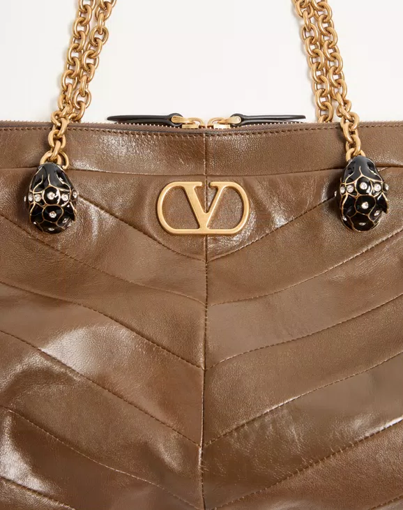 Valentino Garavani Panthea Shoulder Bag In Nappa Leather With Chevron Pattern