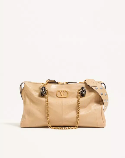 Valentino Garavani Panthea Shoulder Bag In Nappa Leather With Chevron Pattern