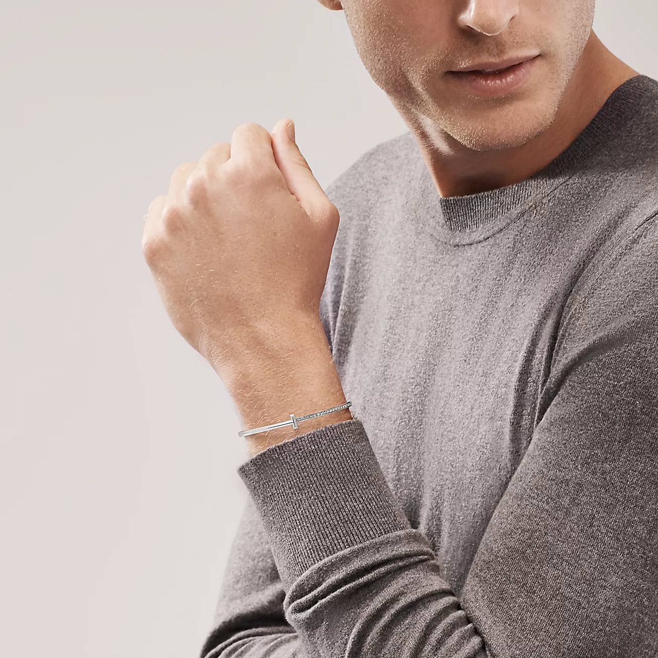 T1 Narrow Diamond Hinged Bangle