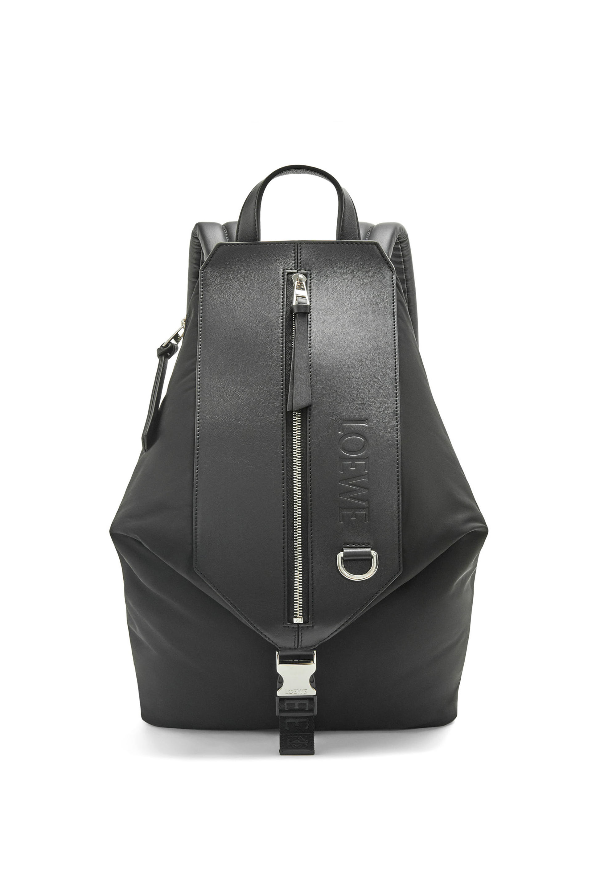 Small Convertible backpack in nylon and calfskin