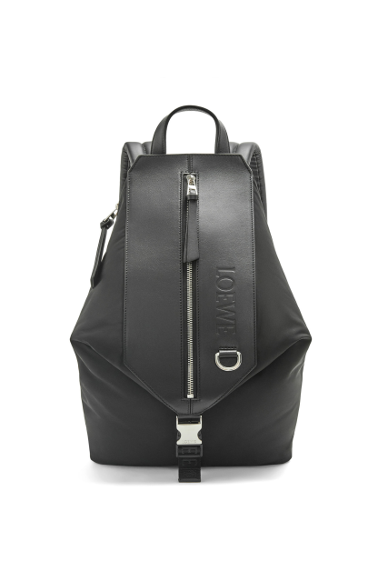 Small Convertible backpack in nylon and calfskin