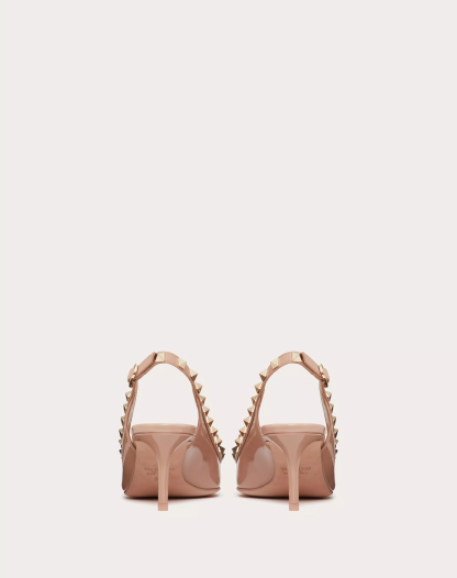 ROCKSTUD BOW SLINGBACK PATENT LEATHER PUMP 60MM