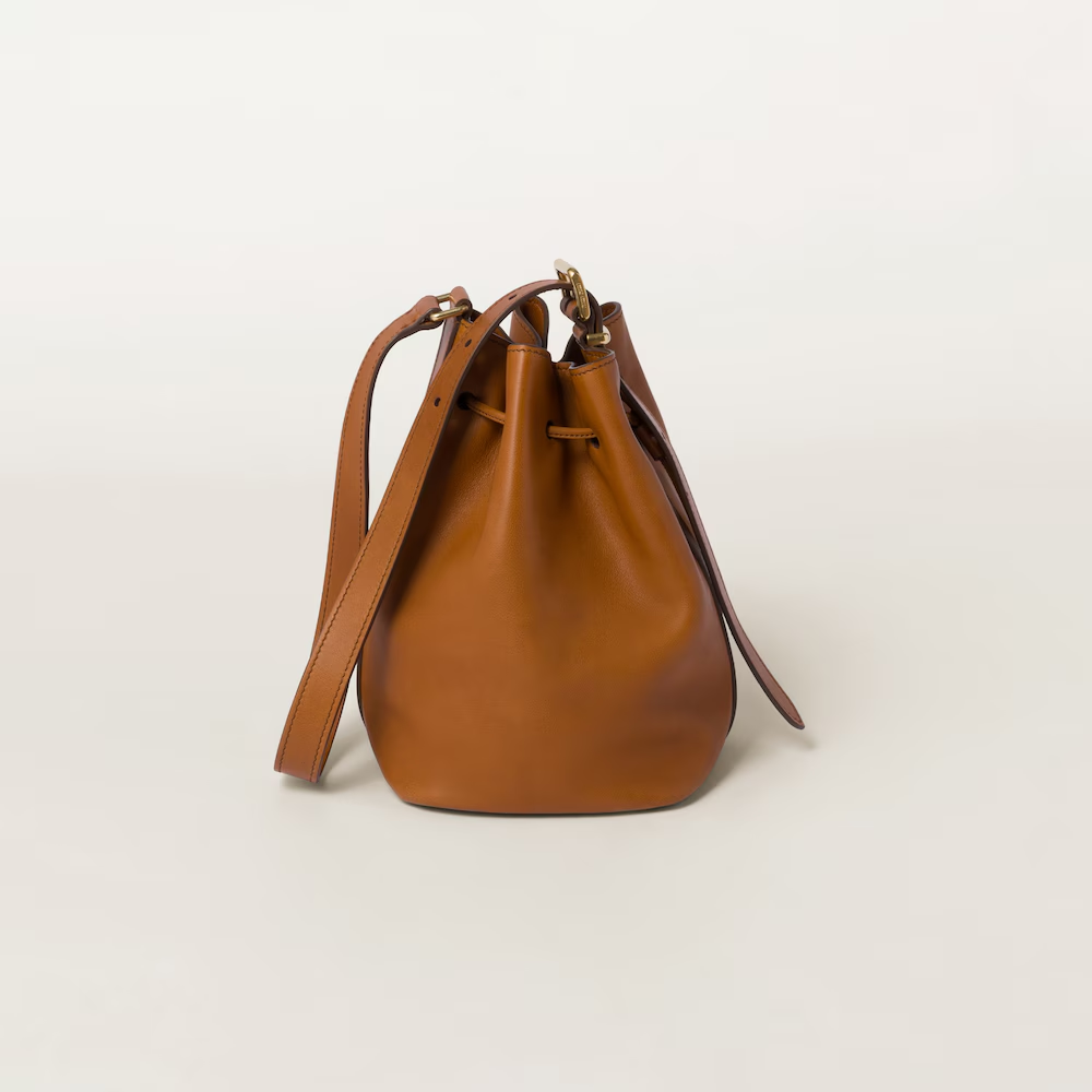 Leather bucket bag