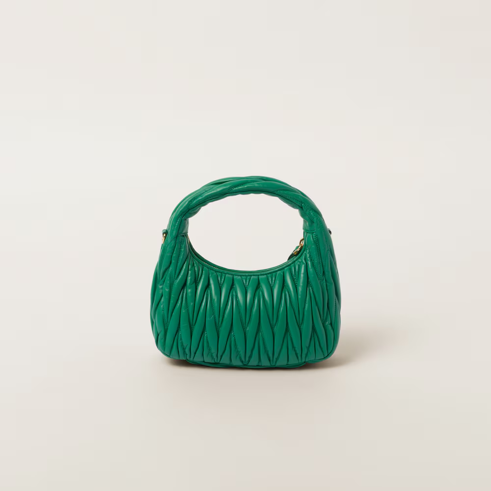 Wander matelassé nappa leather hobo bag