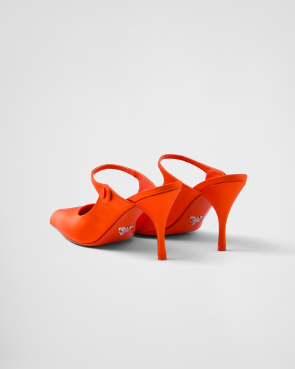 Satin high-heeled mules