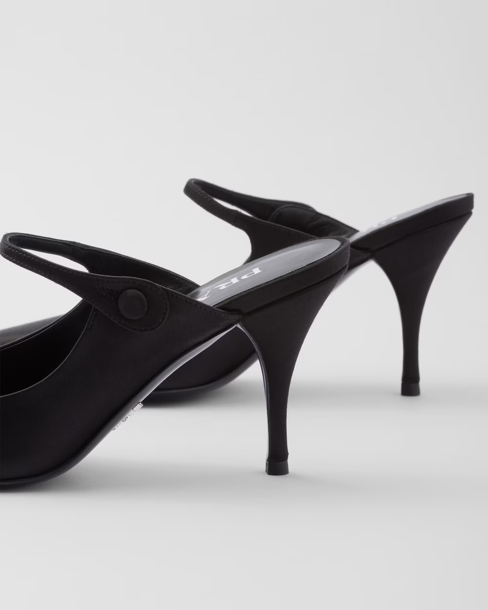 Satin high-heeled mules