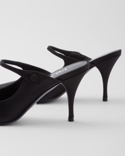 Satin high-heeled mules