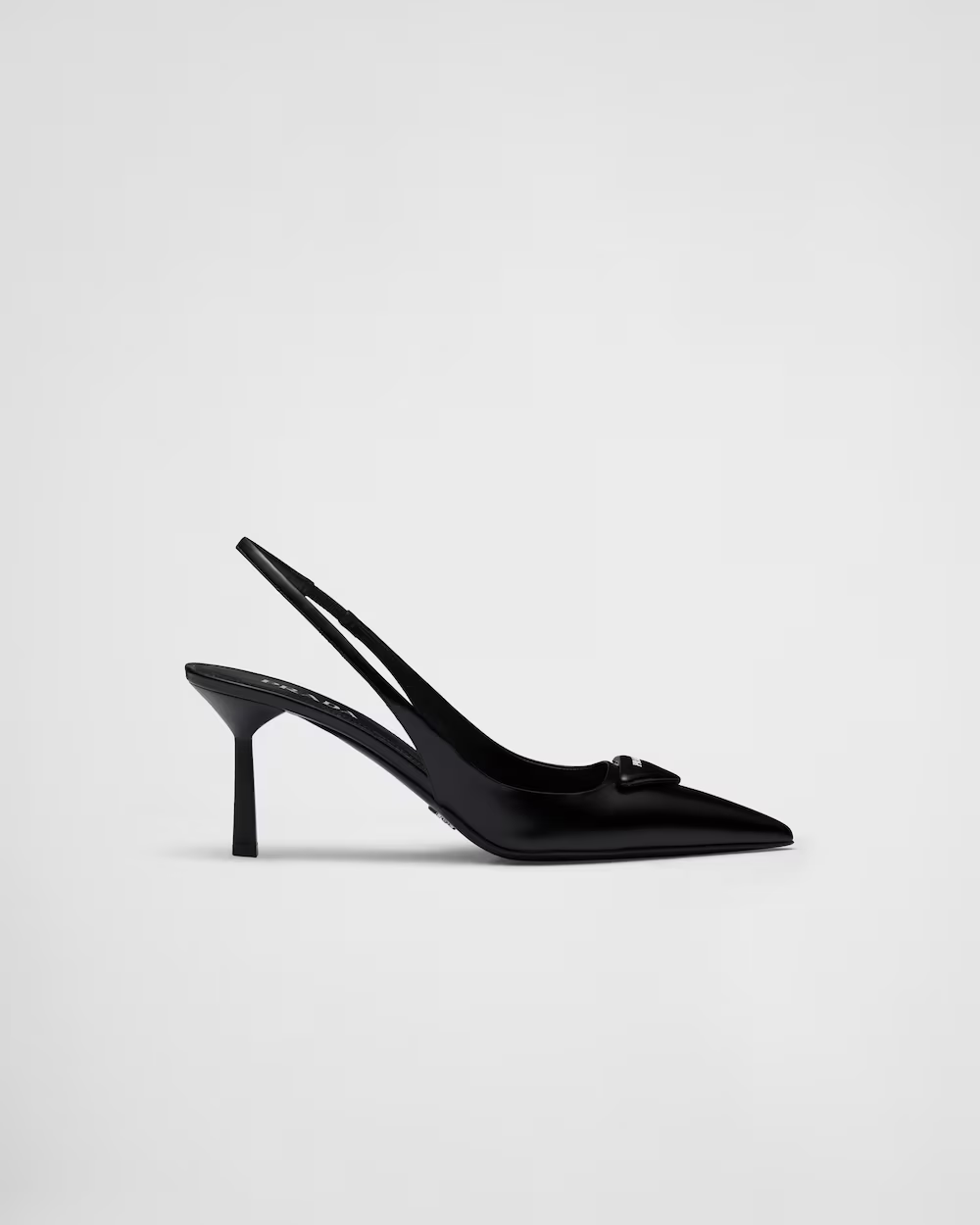 Brushed leather slingback pumps