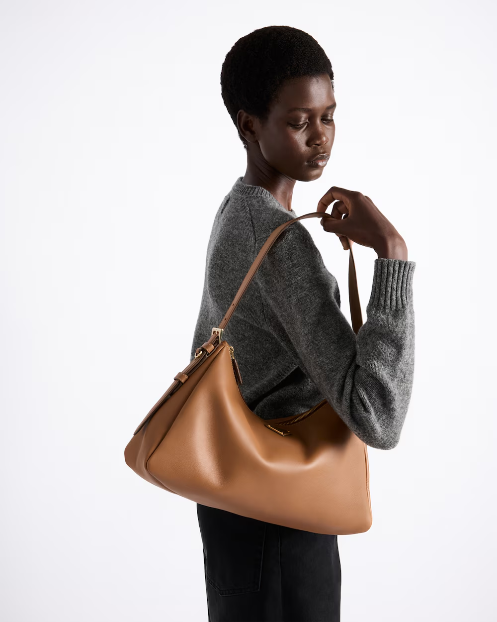 Prada Aimée large leather shoulder bag