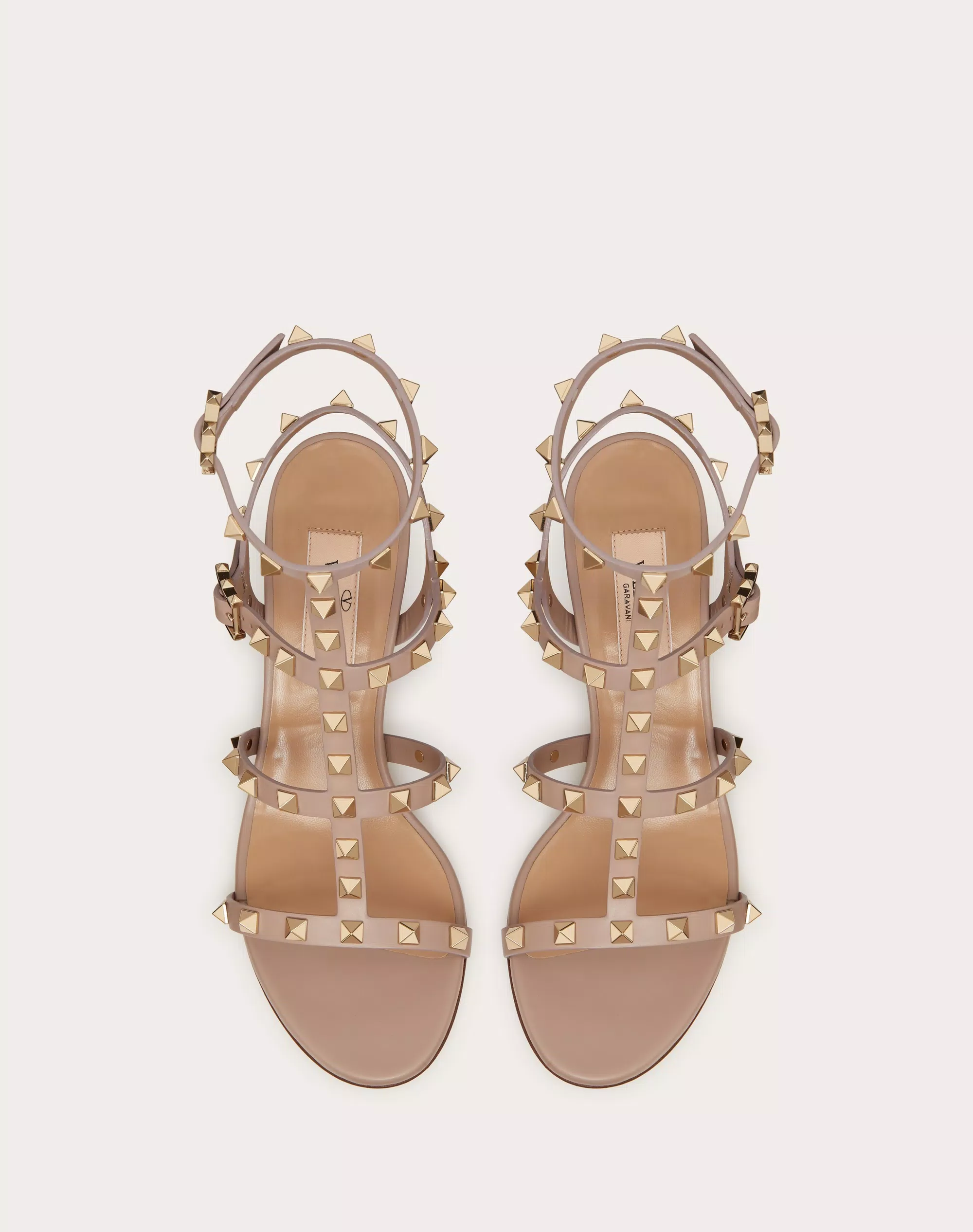 ROCKSTUD CALFSKIN ANKLE STRAP SANDAL 60 MM