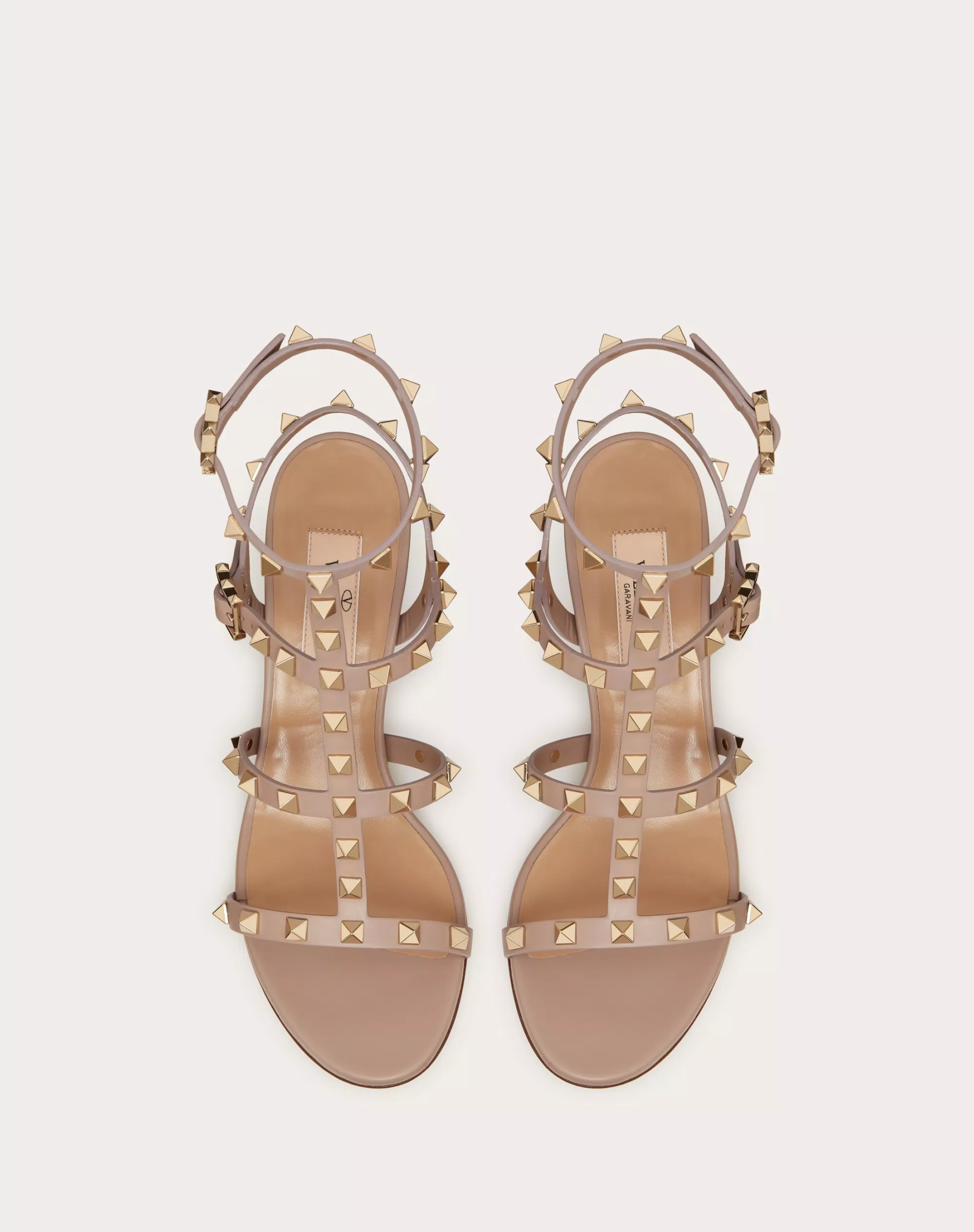 ROCKSTUD CALFSKIN ANKLE STRAP SANDAL 60 MM