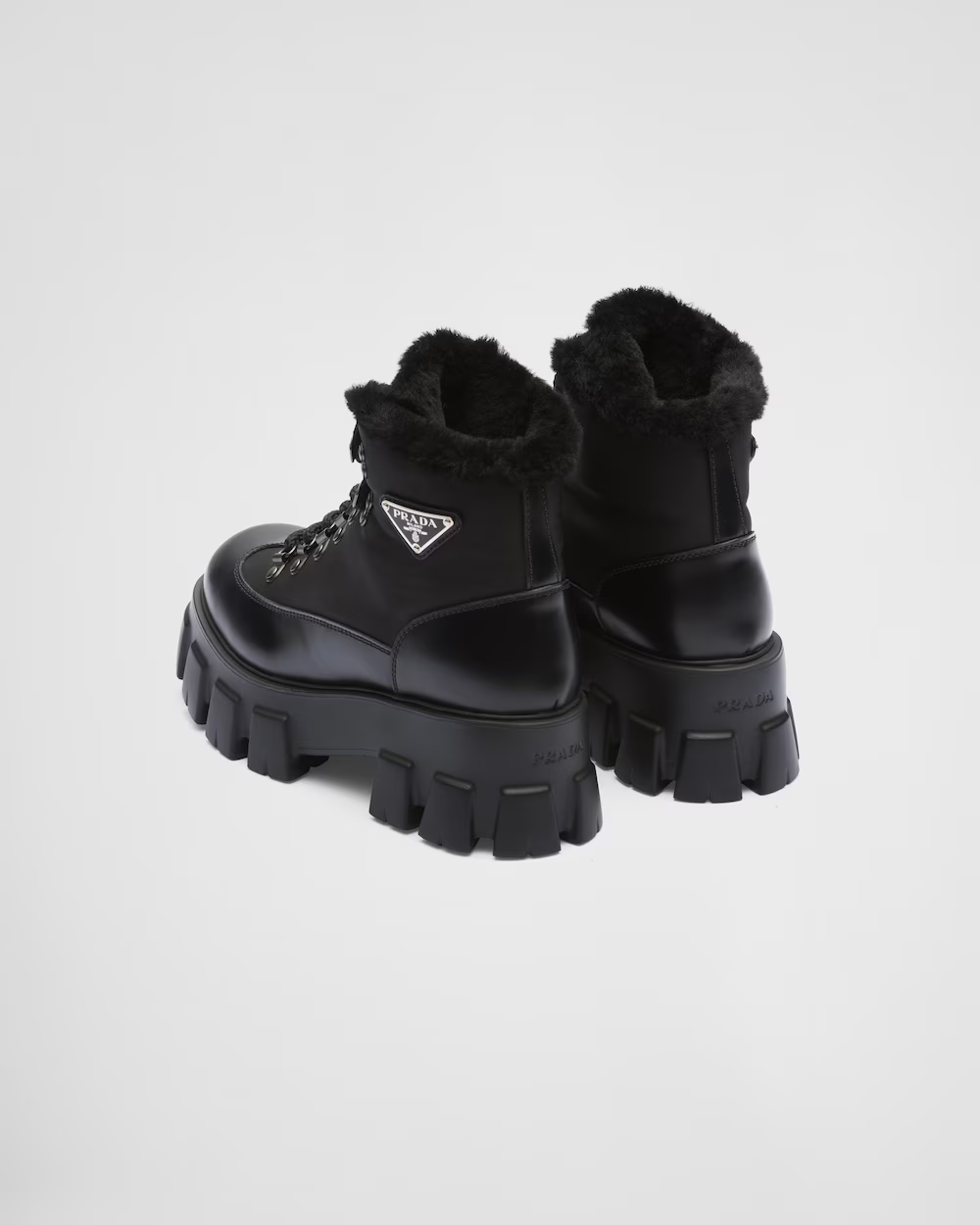 Monolith leather and Re-Nylon booties