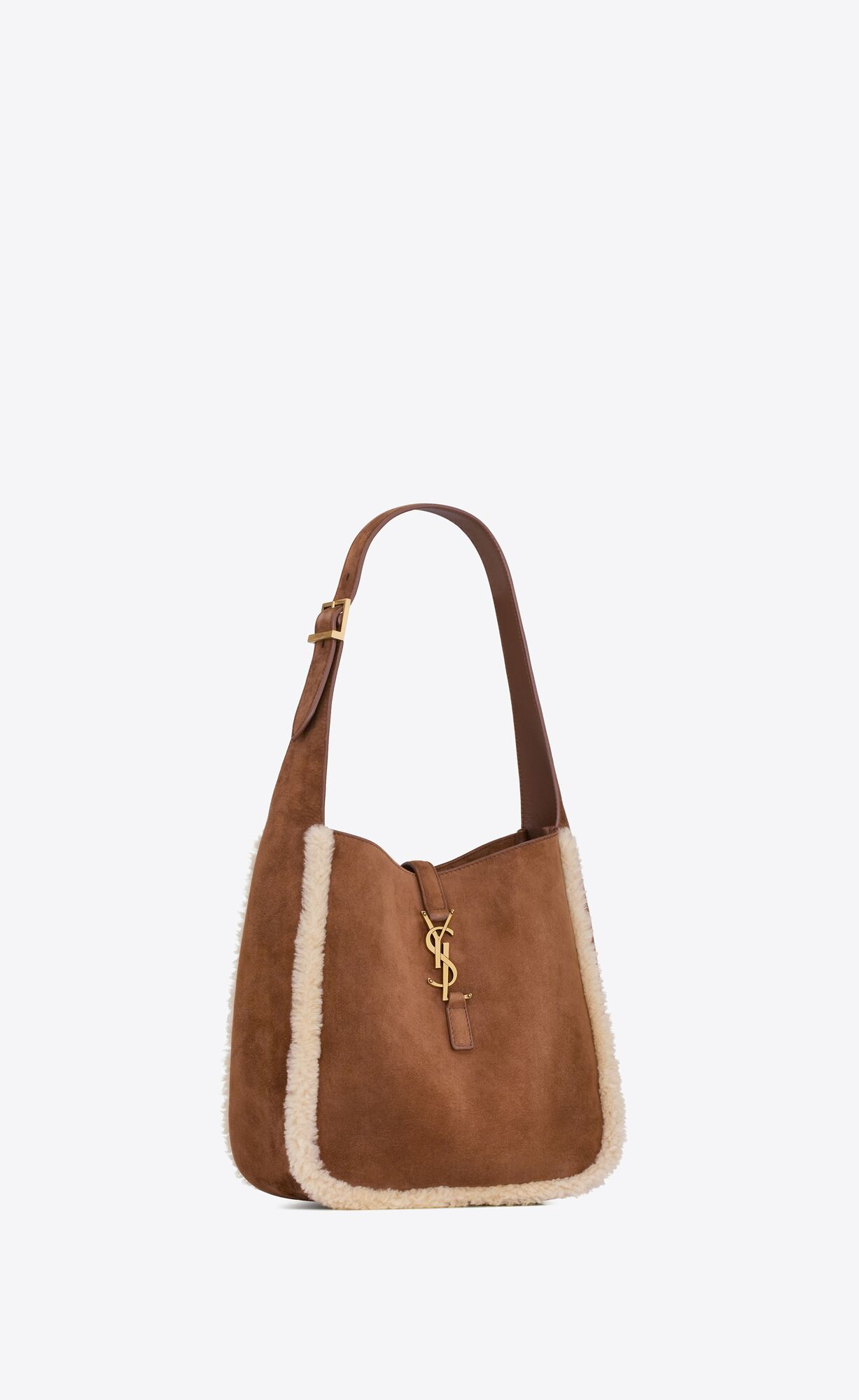 LE 5 À 7 small soft bag in suede and shearling