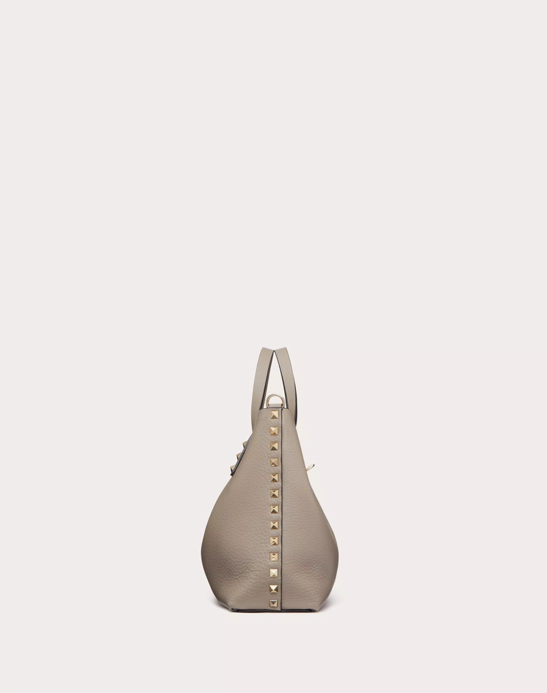 SMALL ROCKSTUD GRAINY CALFSKIN BAG WITH CONTRASTING LINING