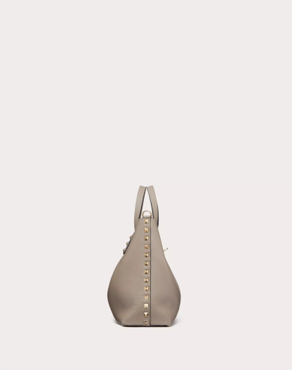 SMALL ROCKSTUD GRAINY CALFSKIN BAG WITH CONTRASTING LINING
