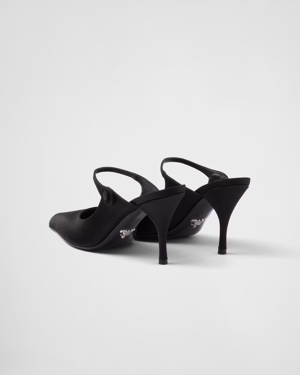 Satin high-heeled mules