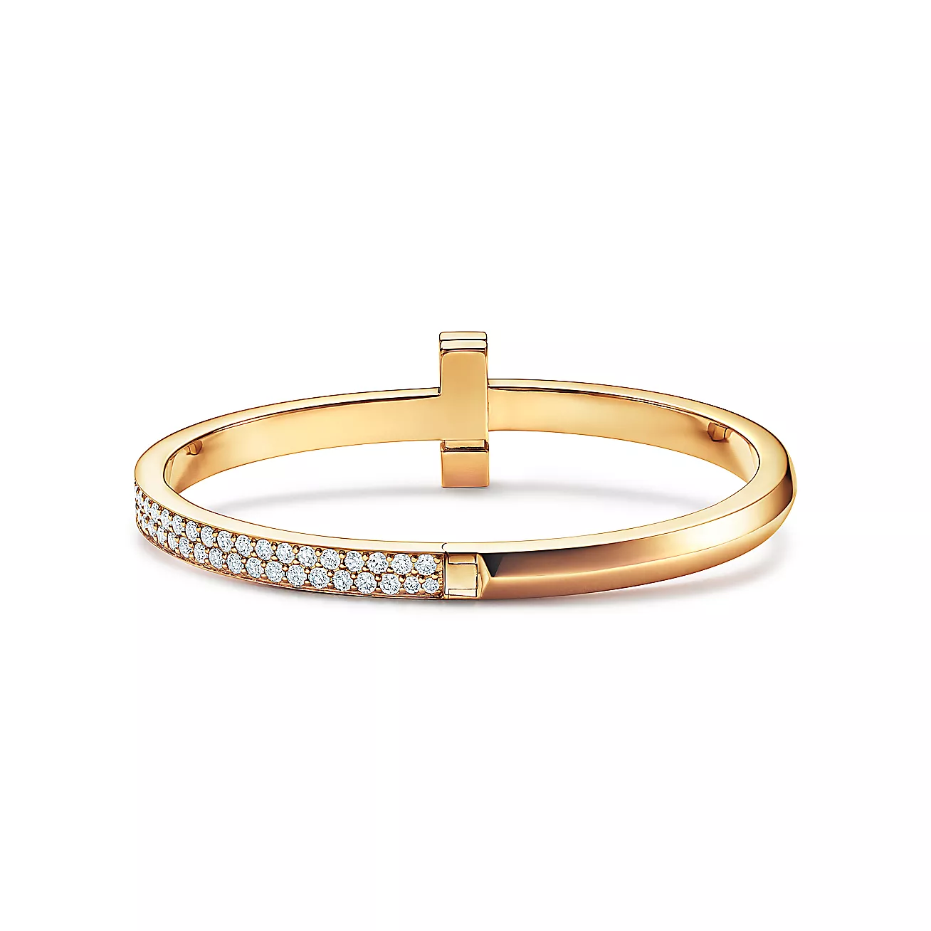 T1 Wide Diamond Hinged Bangle