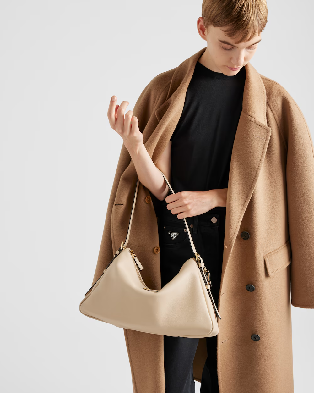 Prada Aimée large leather shoulder bag