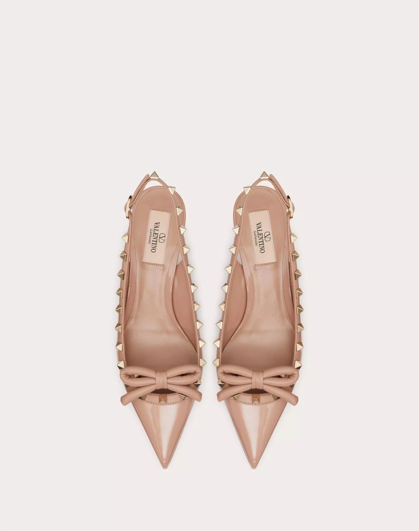 ROCKSTUD BOW SLINGBACK PATENT LEATHER PUMP 60MM