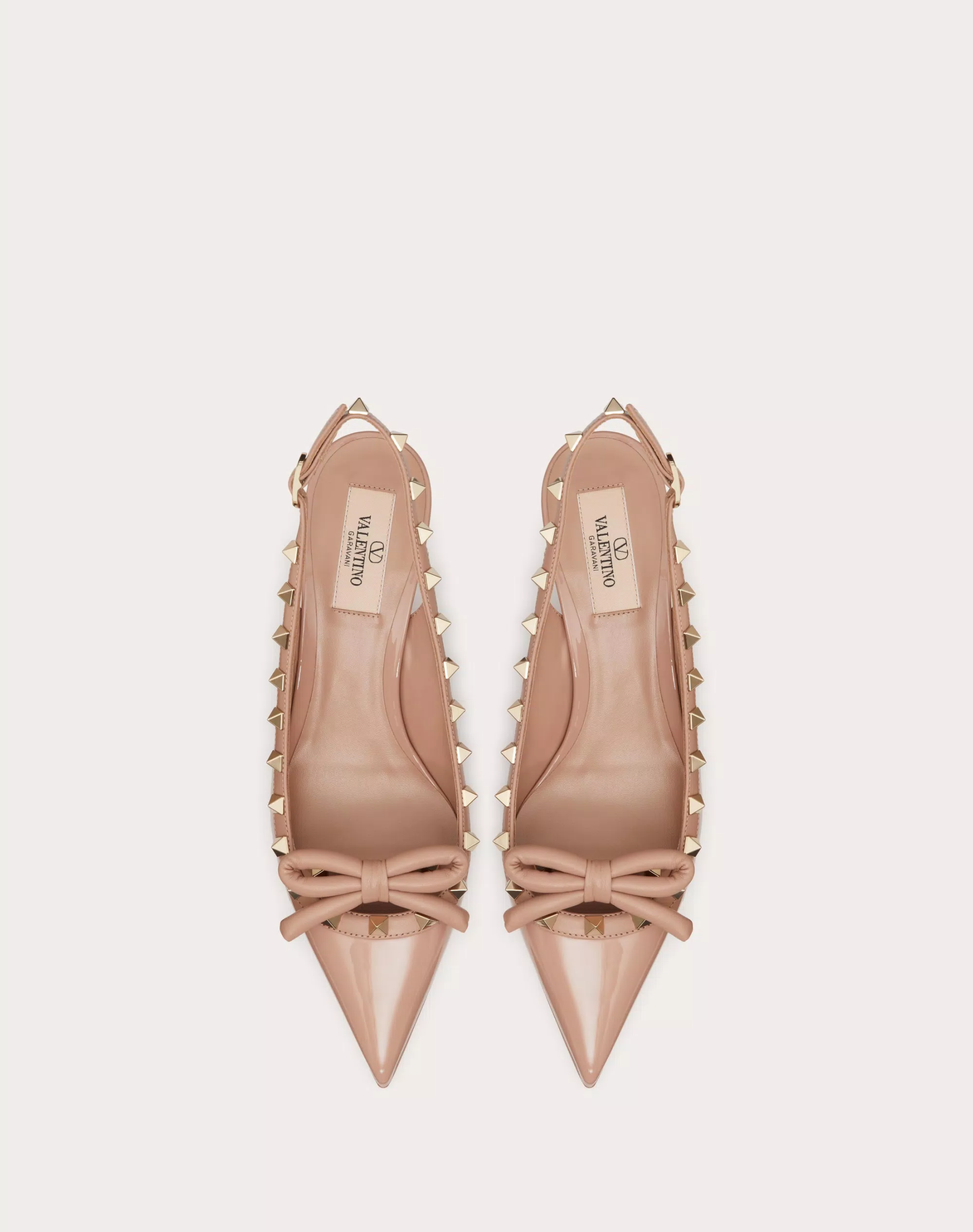 ROCKSTUD BOW SLINGBACK PATENT LEATHER PUMP 60MM